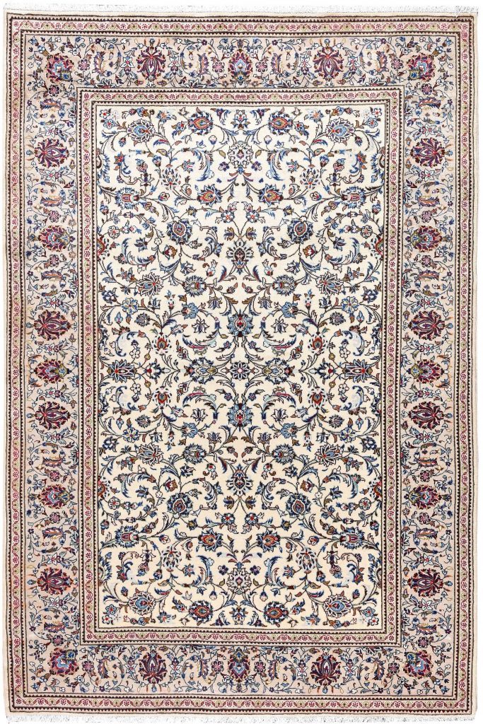 Bright Cream Kashan Persian rug for sale 2x3m DR360 | CarpetShip