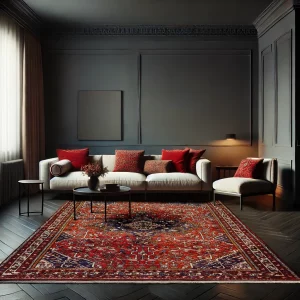 Do red Persian rugs look good against dark wood floors