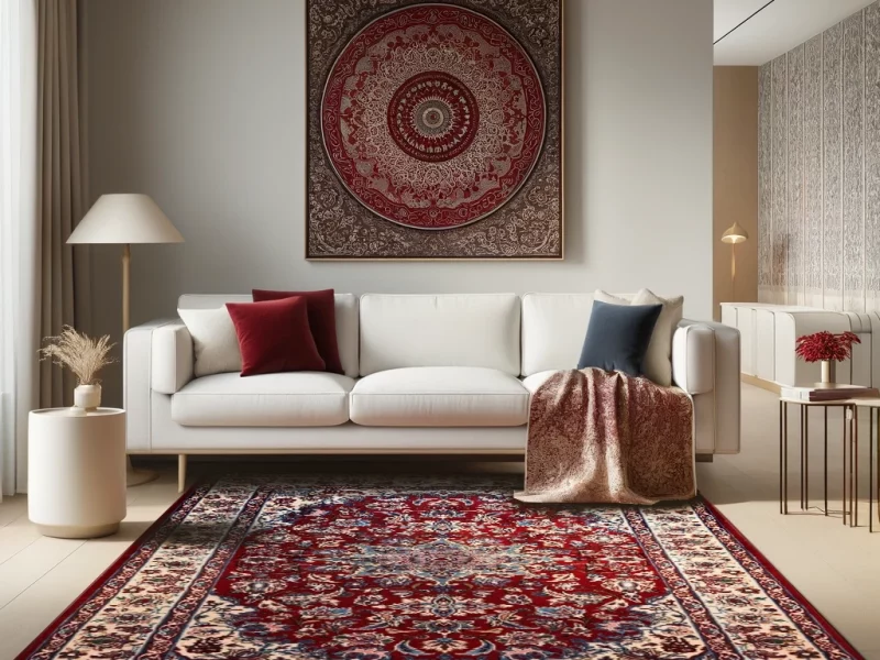 How to decorate rooms with red Persian rugs