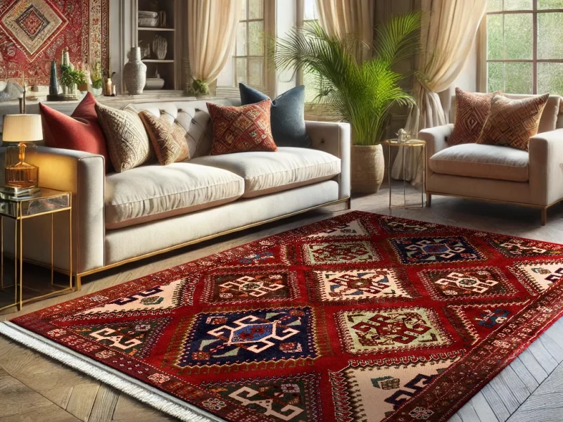 Red Zigzag Persian Rugs